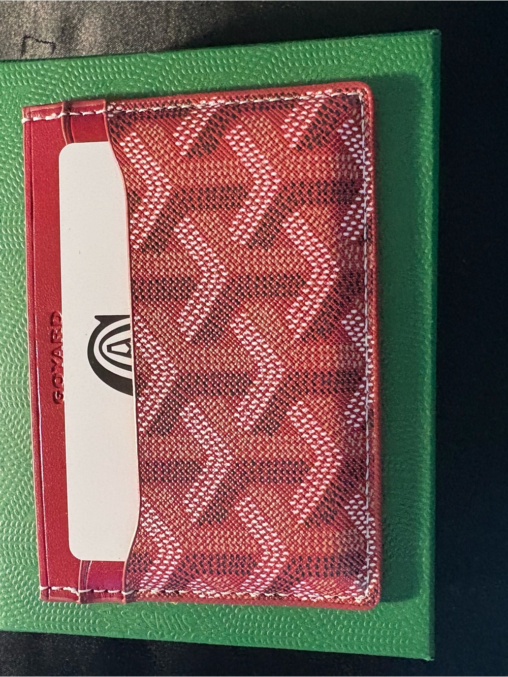 Goyard Burgundy Red Patterned Slim Card Case